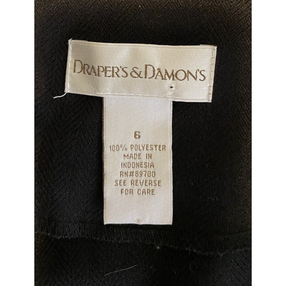Drapers & Damons Blazer Womens 6 Black 3/4 Sleeves Business Basics Sport Coat - Picture 7 of 13